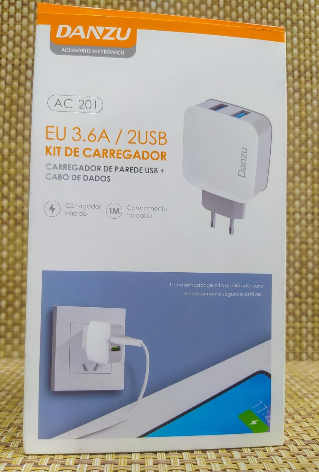 KIT DE CARREGADOR AC-201 1000mm 2USB  TIPO C - Imagem 4